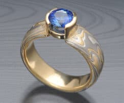sapphire mokume engagement ring