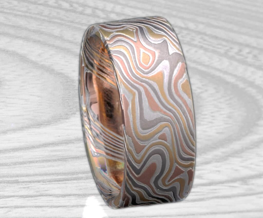 MENS FLAT MOKUME BAND