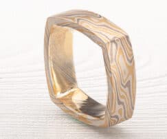 Square Multi-Gold Wedding Ring