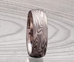 white gold mokume ring