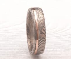 Damascus Stainless Steel and Red Gold