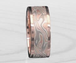 flat red gold mokume