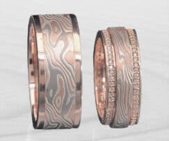 red gold wedding set