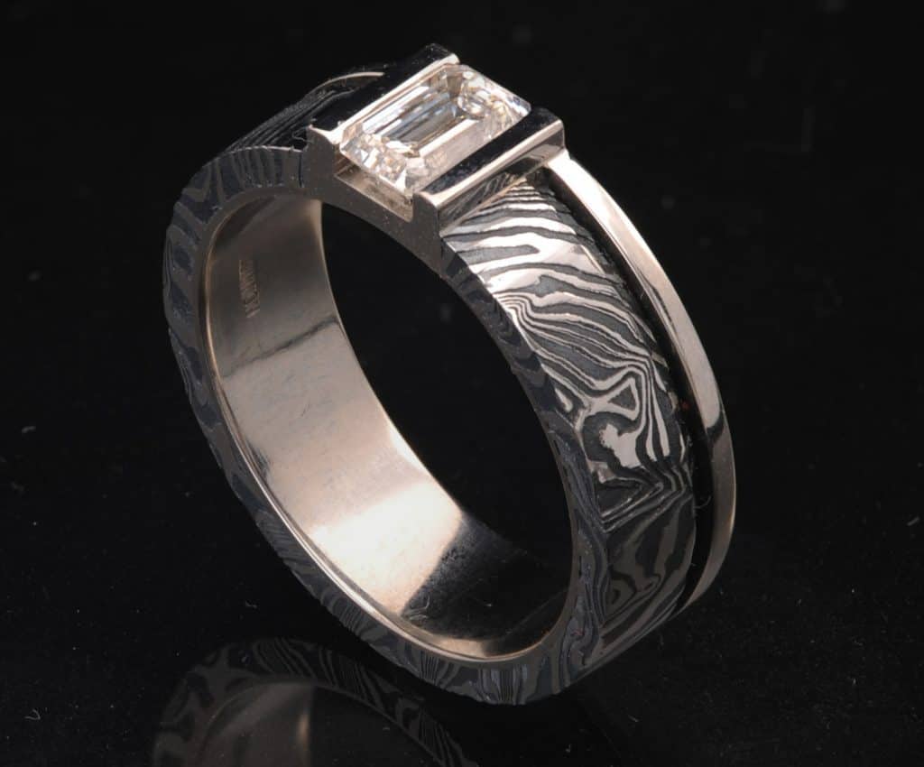 stainless steel diamond ring