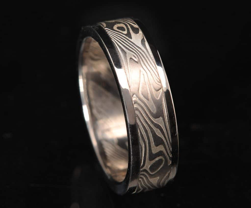 Men's flat palladium wedding ring