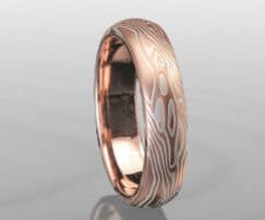 unique red gold mokume