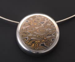 mokume circle pendant