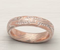 diamond channel wedding band