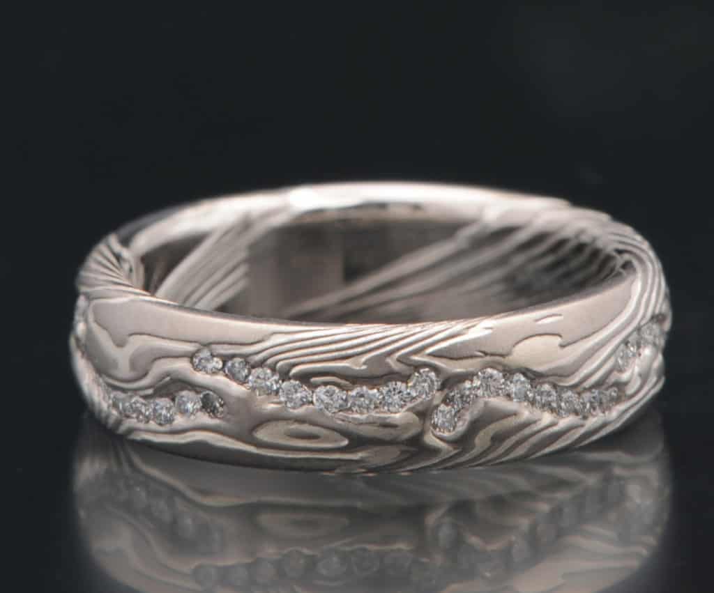 palladium diamond wedding band