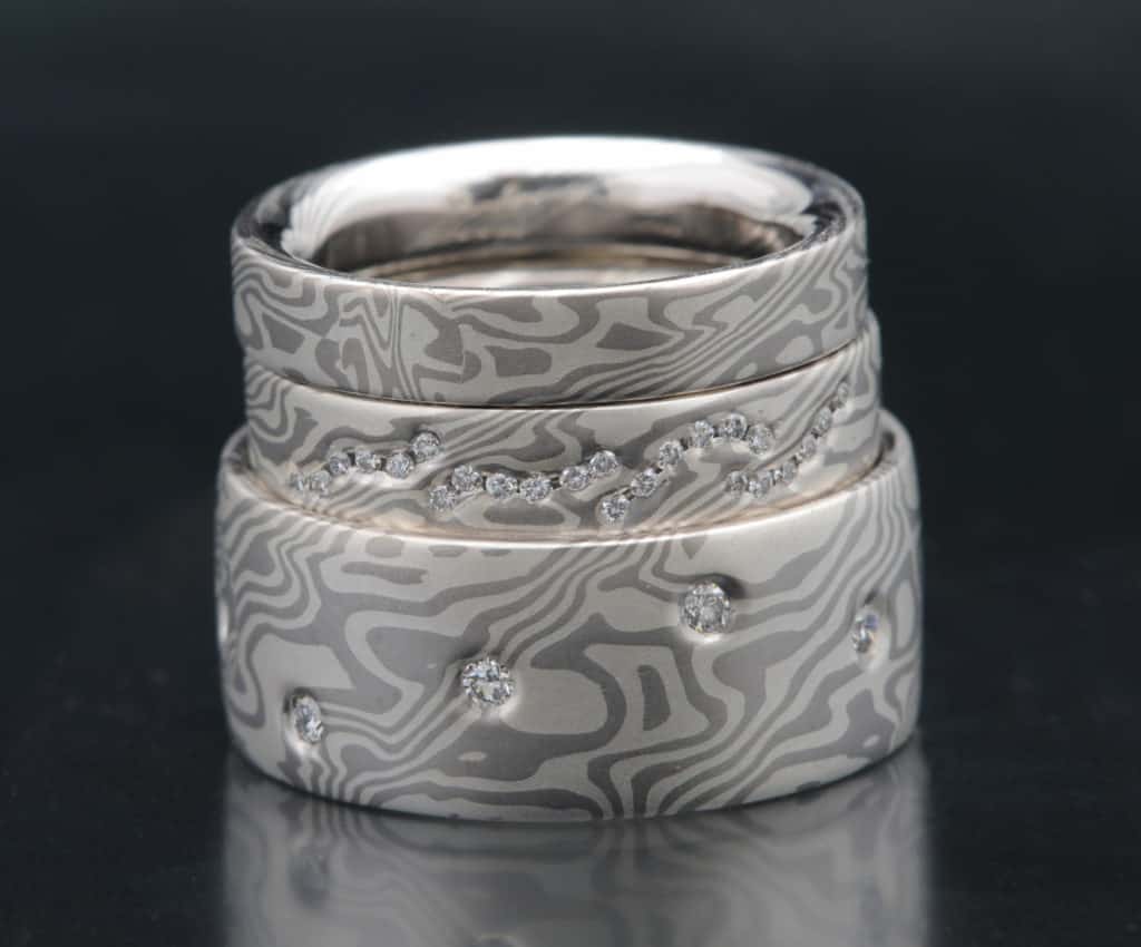 Palladium Wedding Ring Set