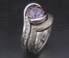 curved palladium wedding band