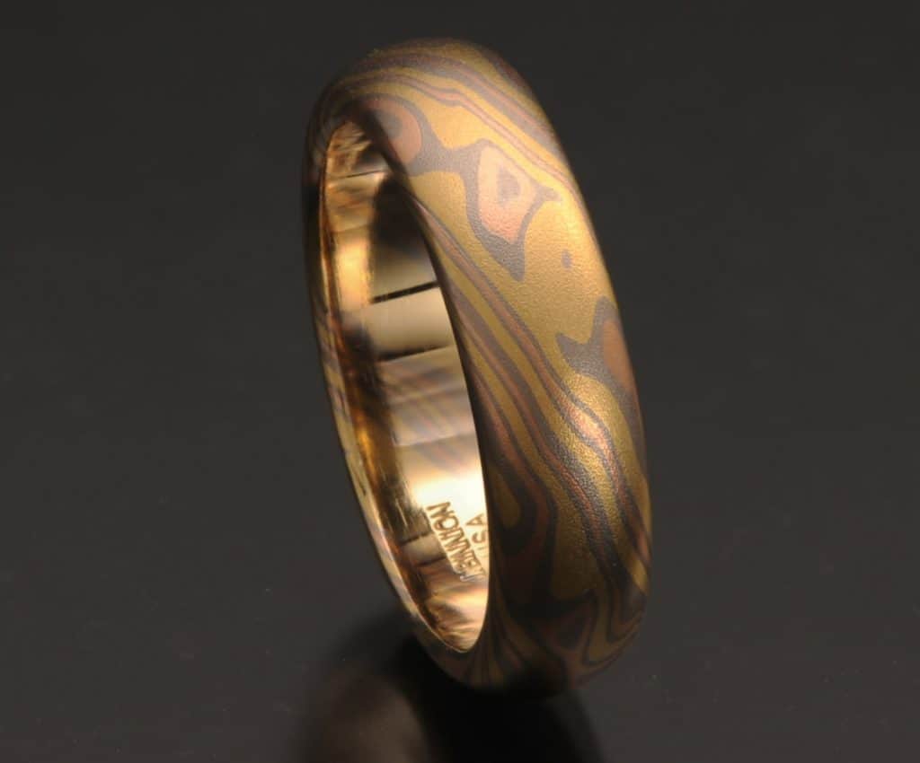 all gold mokume ring