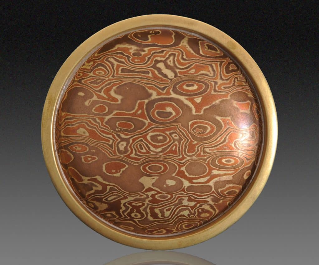 Round mokume belt buckle