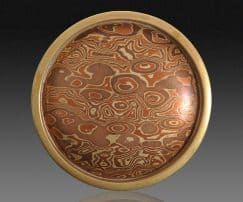 Round mokume belt buckle