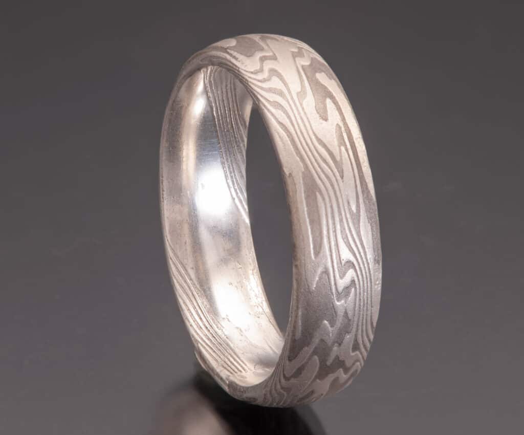 Domed Shibuichi Wedding Band