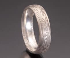 Domed Shibuichi Wedding Band