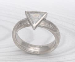 trillion mokume engagement ring