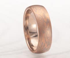 palladium red gold mokume band