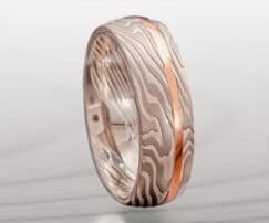 palladium red gold ring