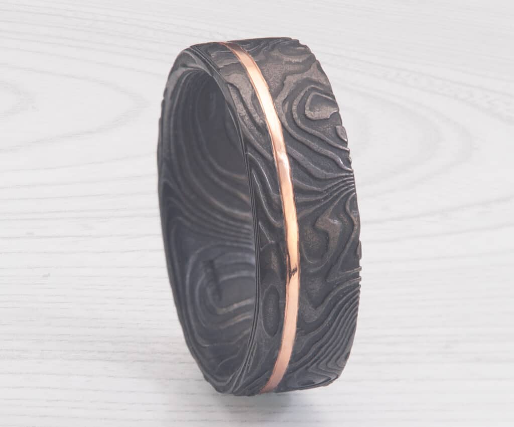 black Damascus wedding ring