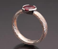 ruby mokume ring