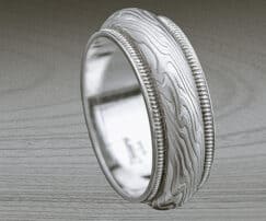 MILGRAIN MOKUME WEDDING RING