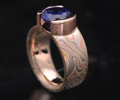 Wide Sapphire Engagement Ring