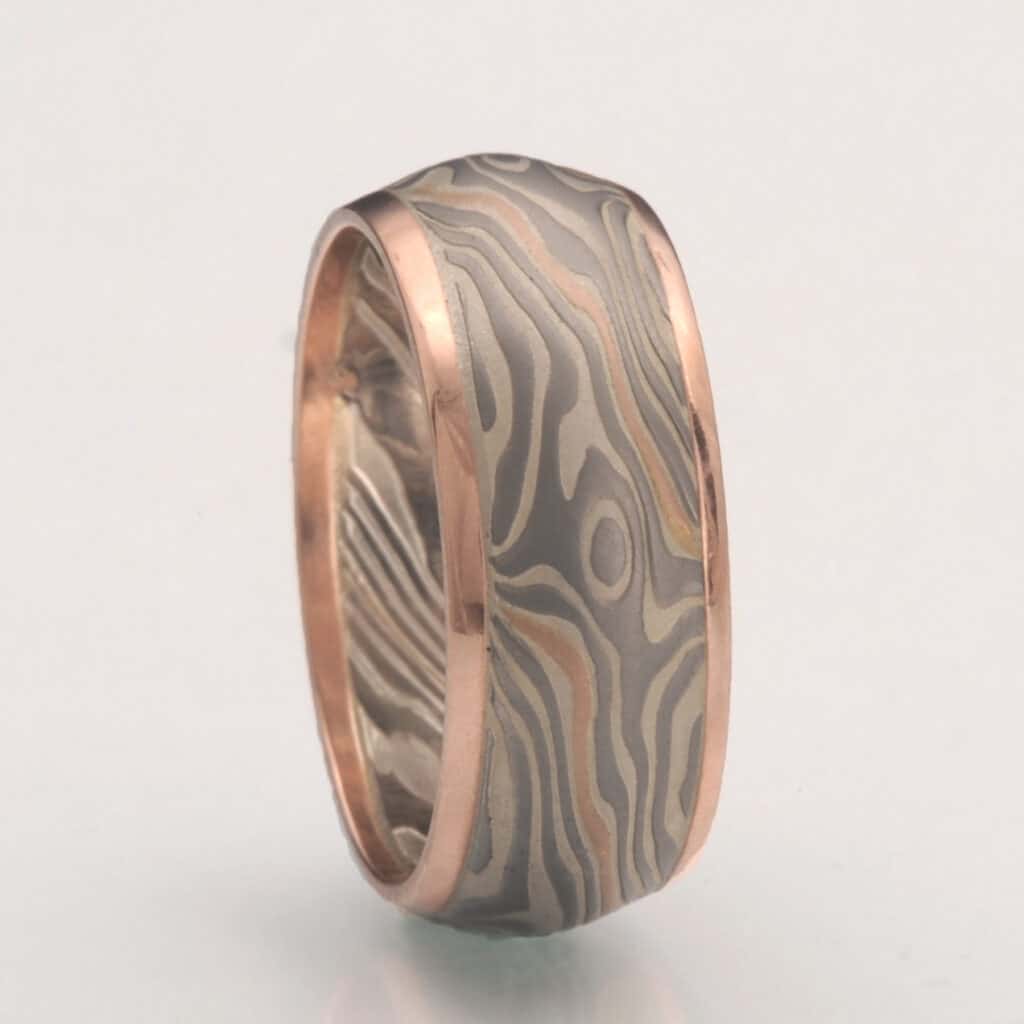 custom mokume wedding ring