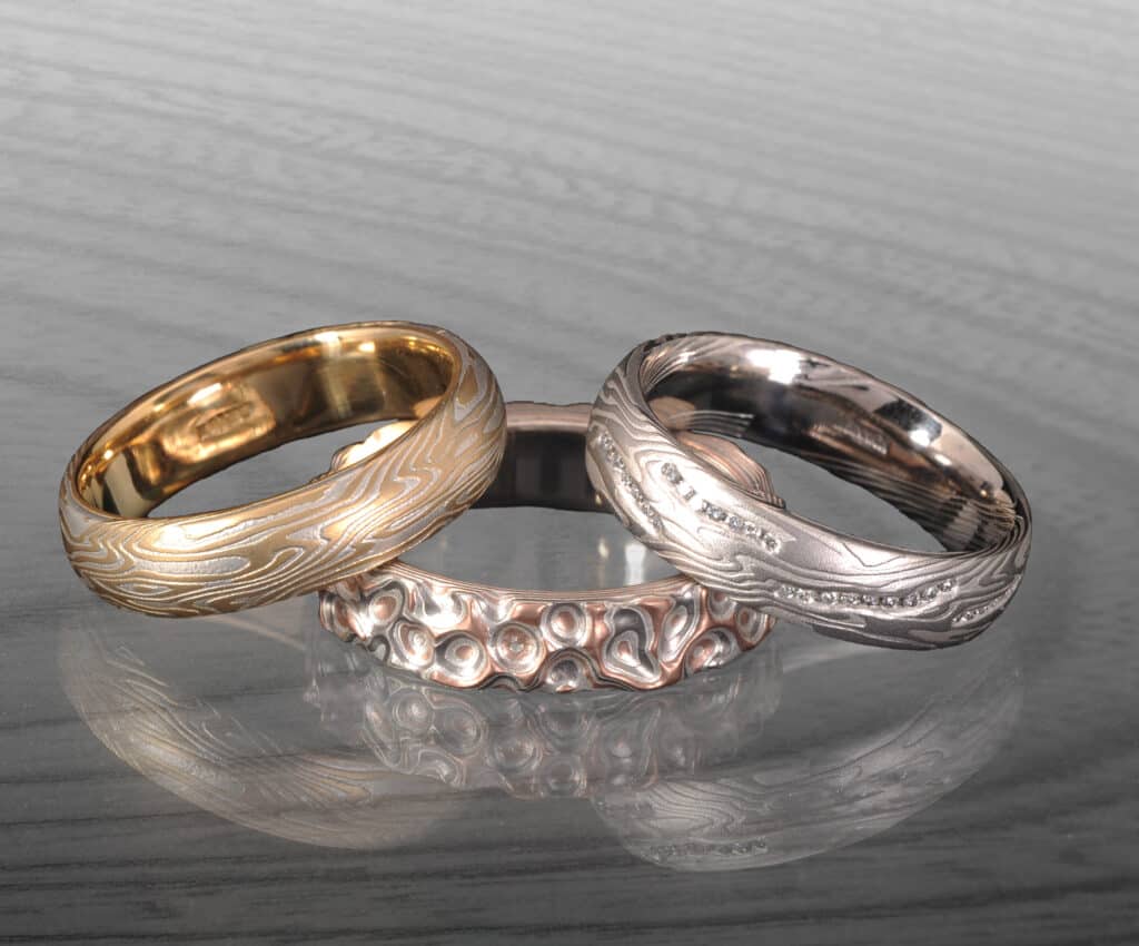 Mokume Gane Wedding Rings
