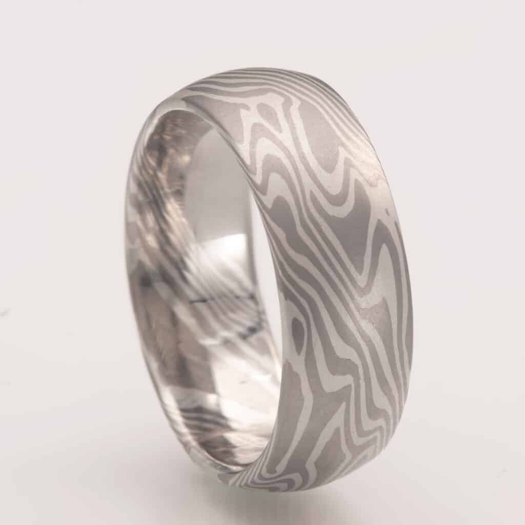 Non-etched palladium wedding ring