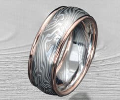 palladium with red gold ring
