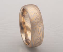 platinum and yellow gold mokume
