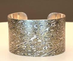wide flat mokume cuff bracelet