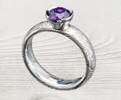 mokume sapphire engagement ring
