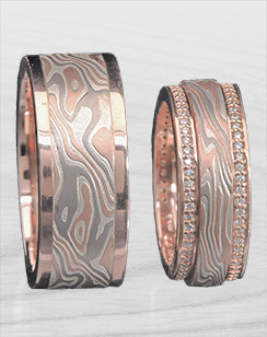Mokume Wedding Sets