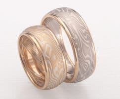 Mokume Wedding Set
