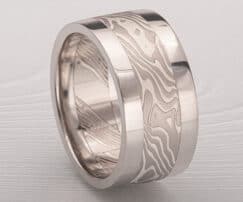 wide rails palladium ring