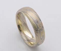 green gold mokume ring