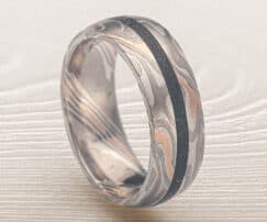 unique mens wedding ring in mokume