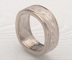 white gold square wedding ring
