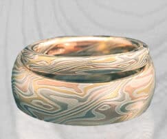 Mokume Wedding Set