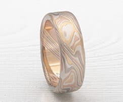 rounded edge flat comfort fit mokume ring