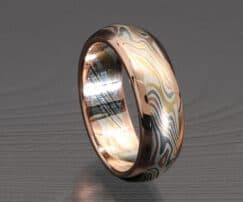 half round mokume wedding