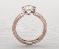 Mokume Diamond Ring