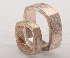 Square Wedding Ring Set