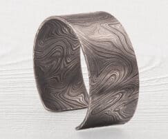 Damascus Steel Flat Cuff Bracelet
