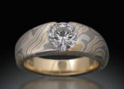 Modern Mokume Engagement Ring