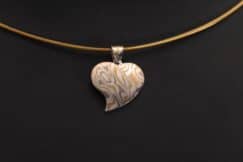 Small Heart Pendant in Mokume