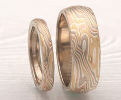 Customized Mokume Wedding Set