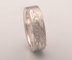 Flat Mokume Shibuichi Ring